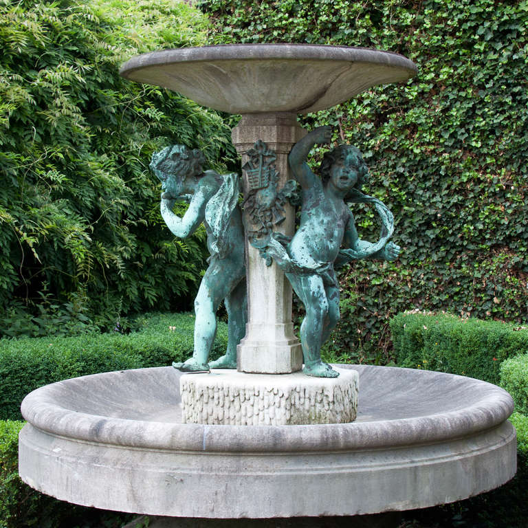 A set of three bronze and marble fountains commissioned for the Widner Estate.
Lynnewood Hill in Elkins Park, Pennsylvania (one of the finest homes in America).
Excecuted by the French sculptor Henri-leon greber.
French,circa 1900