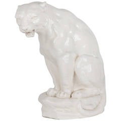 Glazed Pottery Panther, 20th Century 7