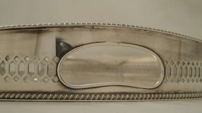 Silver Plated Large English Gallery Tray In Good Condition For Sale In LAGNES  France,, Other
