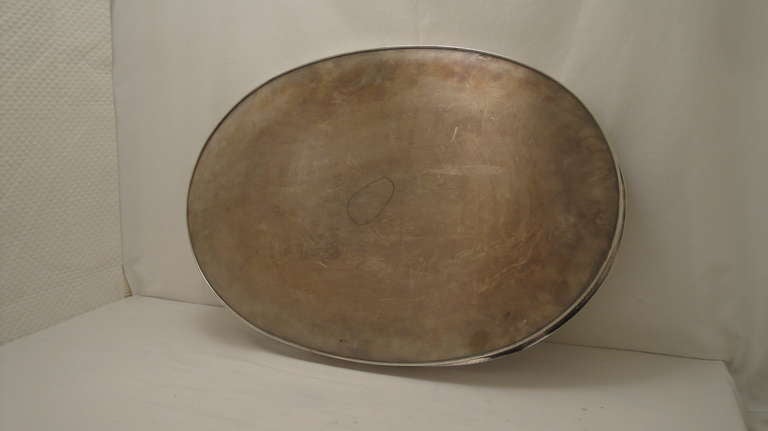 20th Century Silver Plated Large English Gallery Tray For Sale