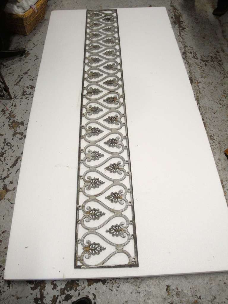 Cast railings from a chapel in North Wales. 

Railings are c 1890

6 x double panels
L - 250cm
H - 31.5cm

2 x single panels
L - 104cm
H - 31.5cm

2 x double curved panels
L - 112cm (full corner)
H - 31.5cm

Original condition
