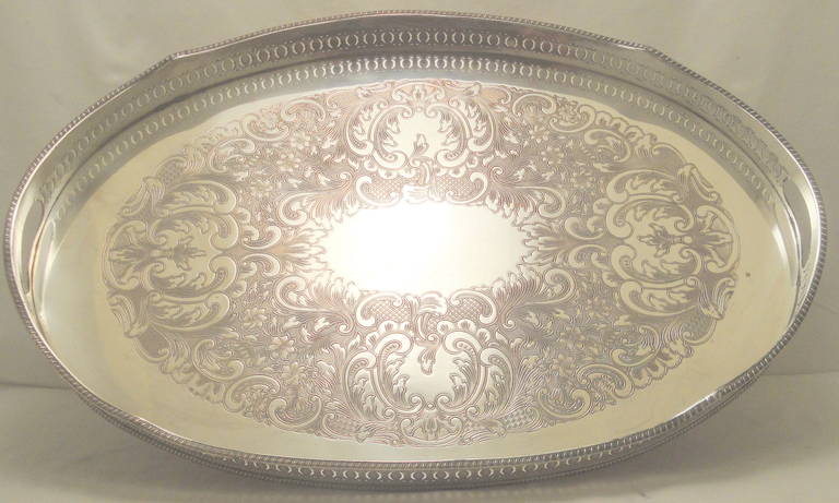 Plateau galerie ovale plaqué Sheffield