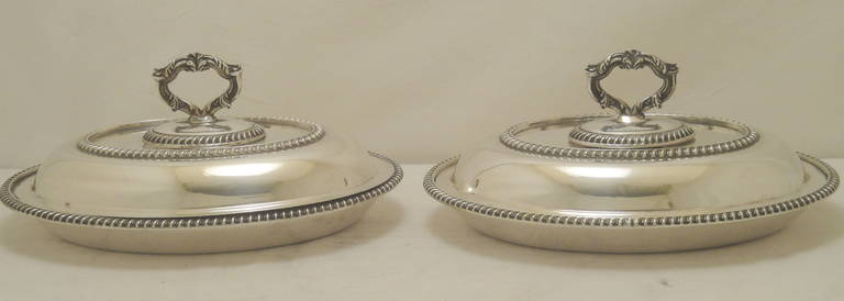 Pair of English Silverplated Oval Tureens