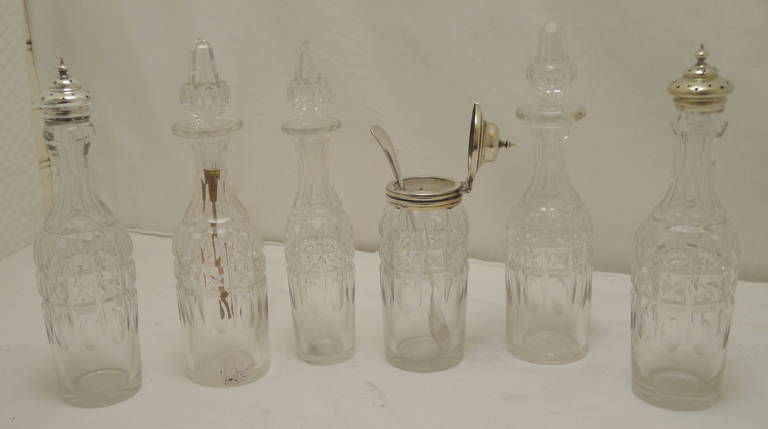 Victorian English Silver Plated Six Bottle Cruet Set 4