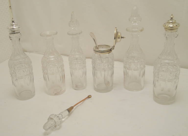 Victorian English Silver Plated Six Bottle Cruet Set 1