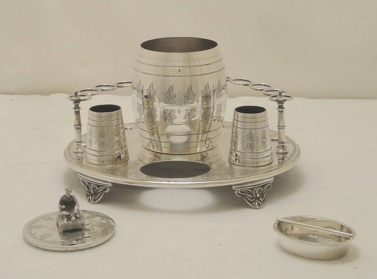 Silver Plated Smokers Compendium In Excellent Condition For Sale In LAGNES  France,, Other