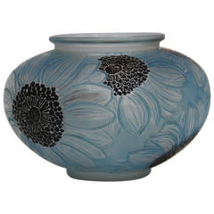 Rene Lalique "Dahlias" Glass Vase