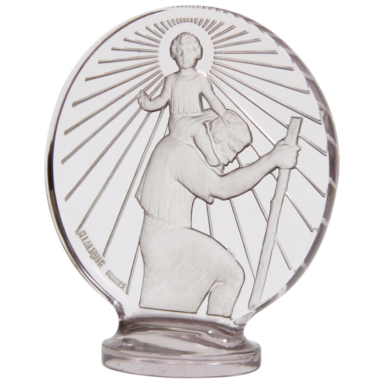 René Lalique Glass "Saint-Christophe" Mascot For Sale