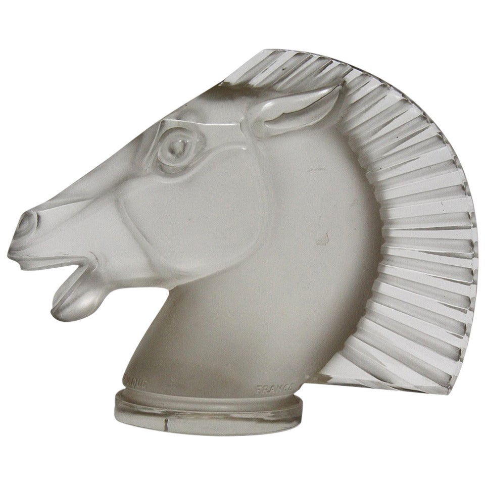 René Lalique Glass "Longchamp" Car Mascot For Sale