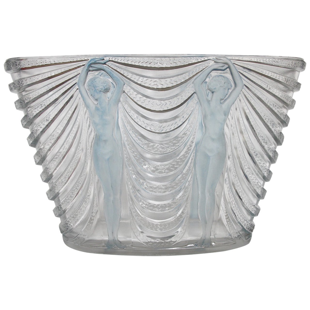 Rene Lalique Glass "Terpsichore" Vase For Sale
