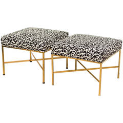 Paul McCobb Polished Brass Ottomans