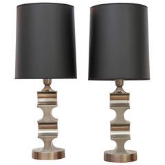 Italian Architectural Pewter Lamps 9