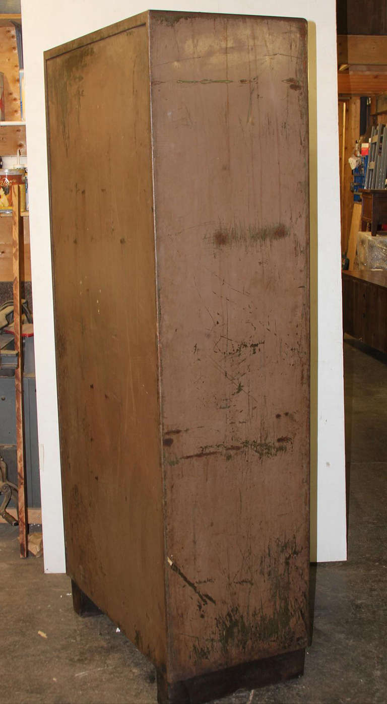 Industrial Locker Cabinet In Distressed Condition For Sale In Vancouver, British Columbia