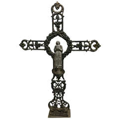 Antique French Cast Iron Cross