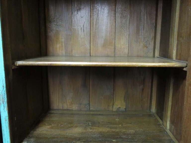 Indian Burmese Teak Cabinet Bookcase For Sale