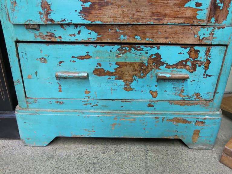 Burmese Teak Cabinet Bookcase For Sale 1