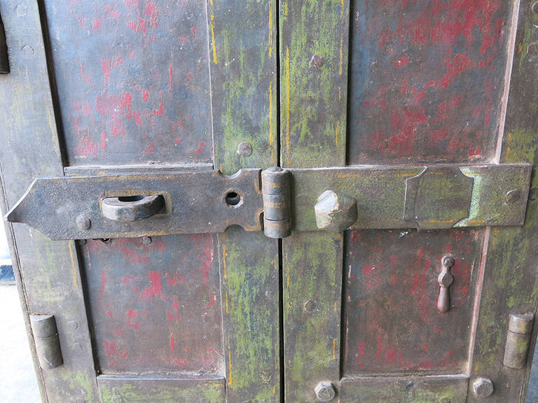Anglo-Indian Antique Safe Vault Cabinet For Sale