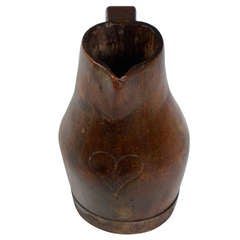 Antique 19th Century French Carved Wooden Jug