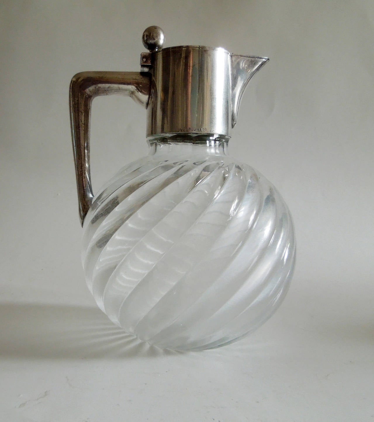 A German silver and glass wine or water carafe
