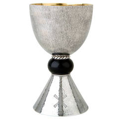 A Dutch / American art deco sterling silver chalice by Adrian Hamers