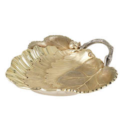 Silver and Vermeil Naturalist Leaf-Form Dish, Maison Odiot