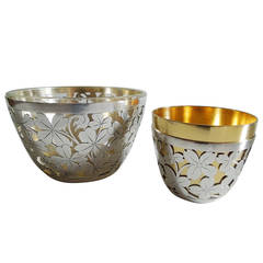 Two French silver bowls made by the Paris silversmith Pierre-François Queillé.