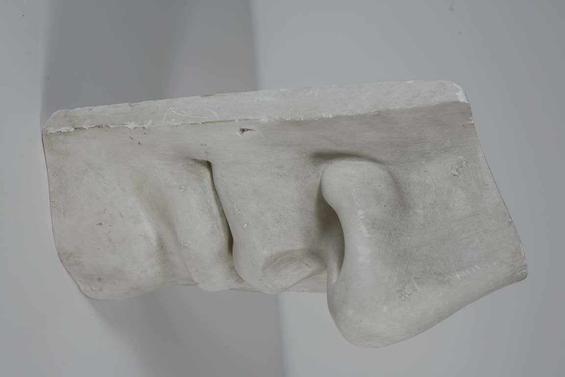 A plaster copy of a classical fragment; used to sketch at the Académie des Beaux-Arts.