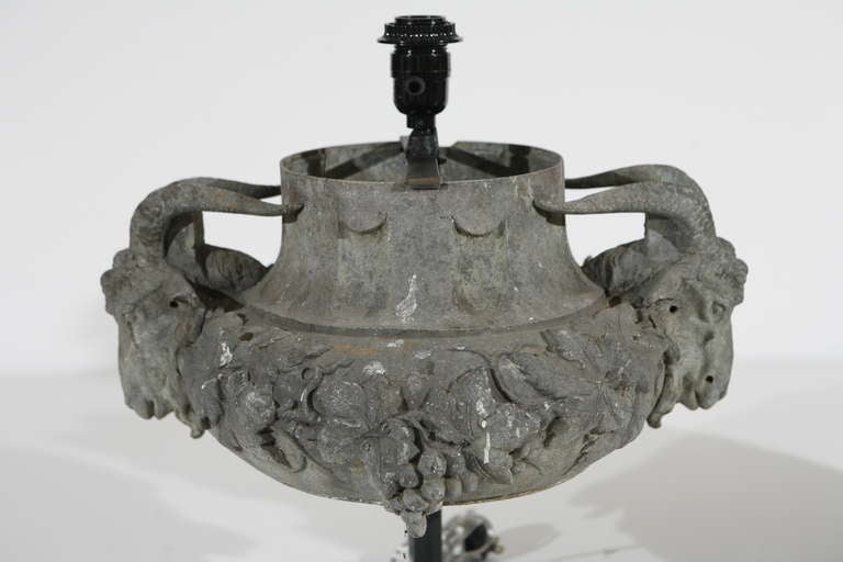 French Pair of Lead Lamps