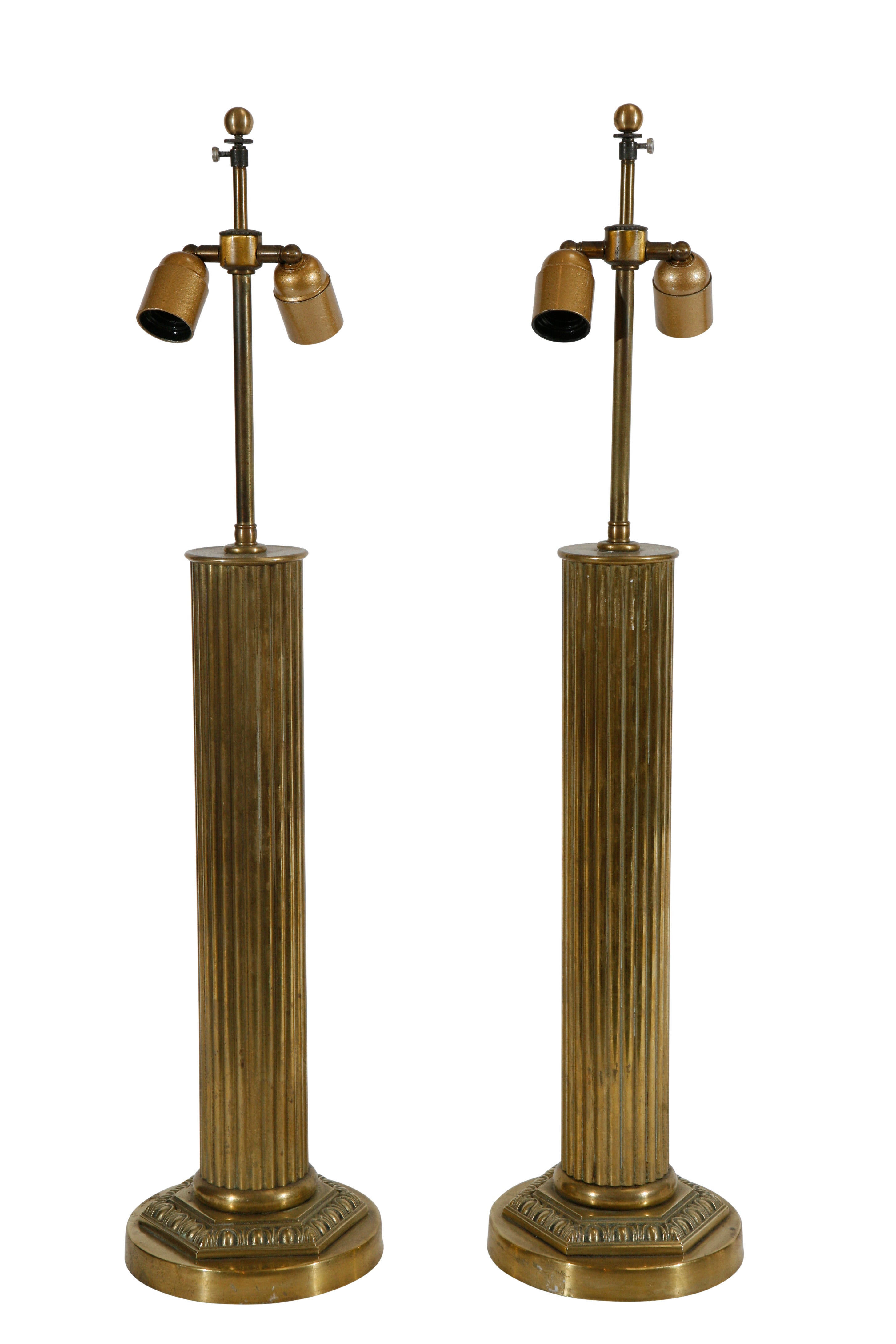 Pair of America Brass Table Lamps