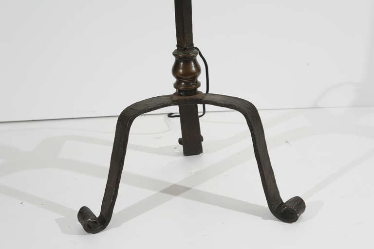 Pairs of cast iron floor lamps made from antique candle stands

Italian, circa 1800

$3800 per pair, plus shades at cost
We have multiple pairs of different thicknesses/details