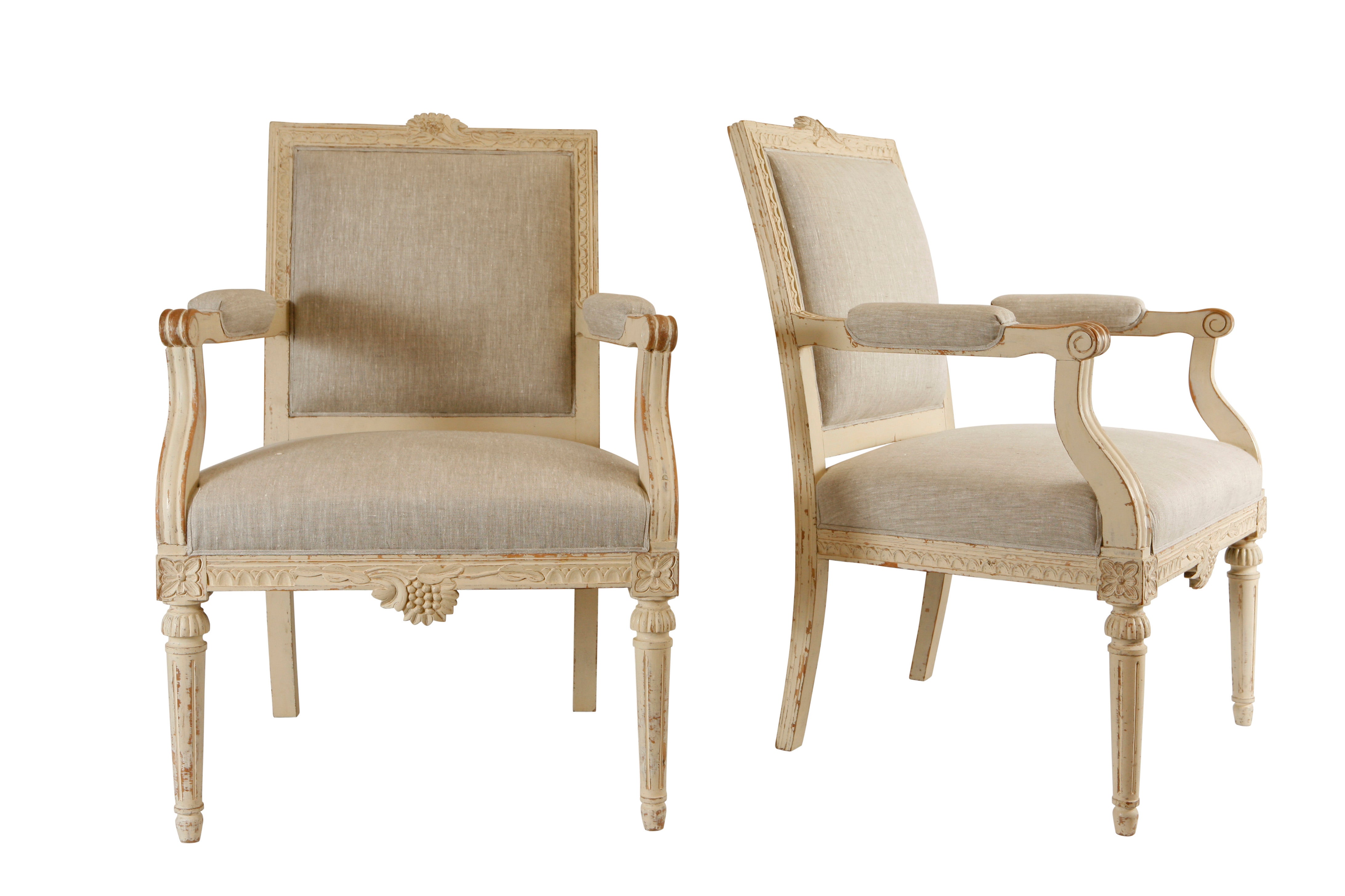 Pair of Gustavian Style Fauteuils