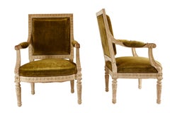 Vintage Louis XV Style Fauteuils Modeled after Marie Antoinette Furniture