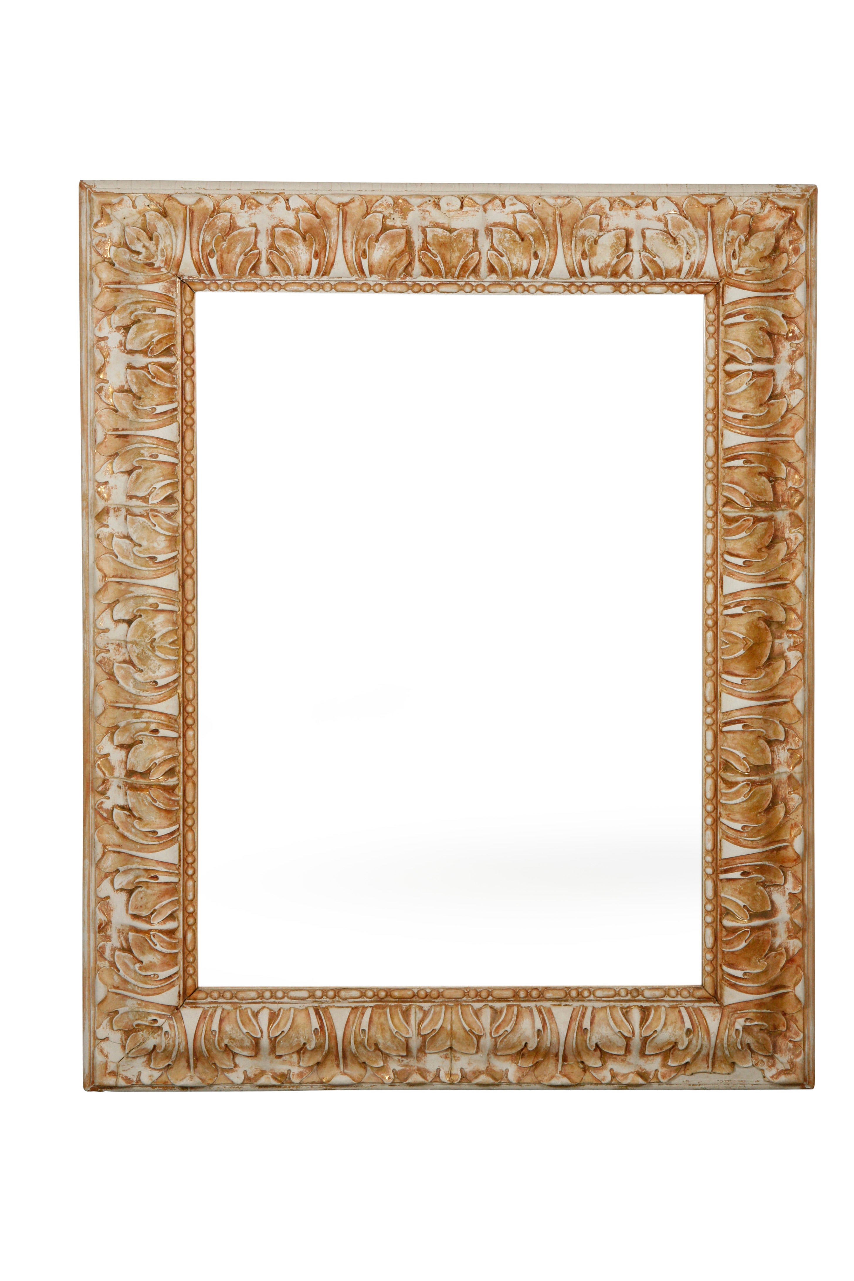 Napoleon III Gesso and Wood Mirror