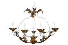 Wrought Iron Gilt Tole Chandelier