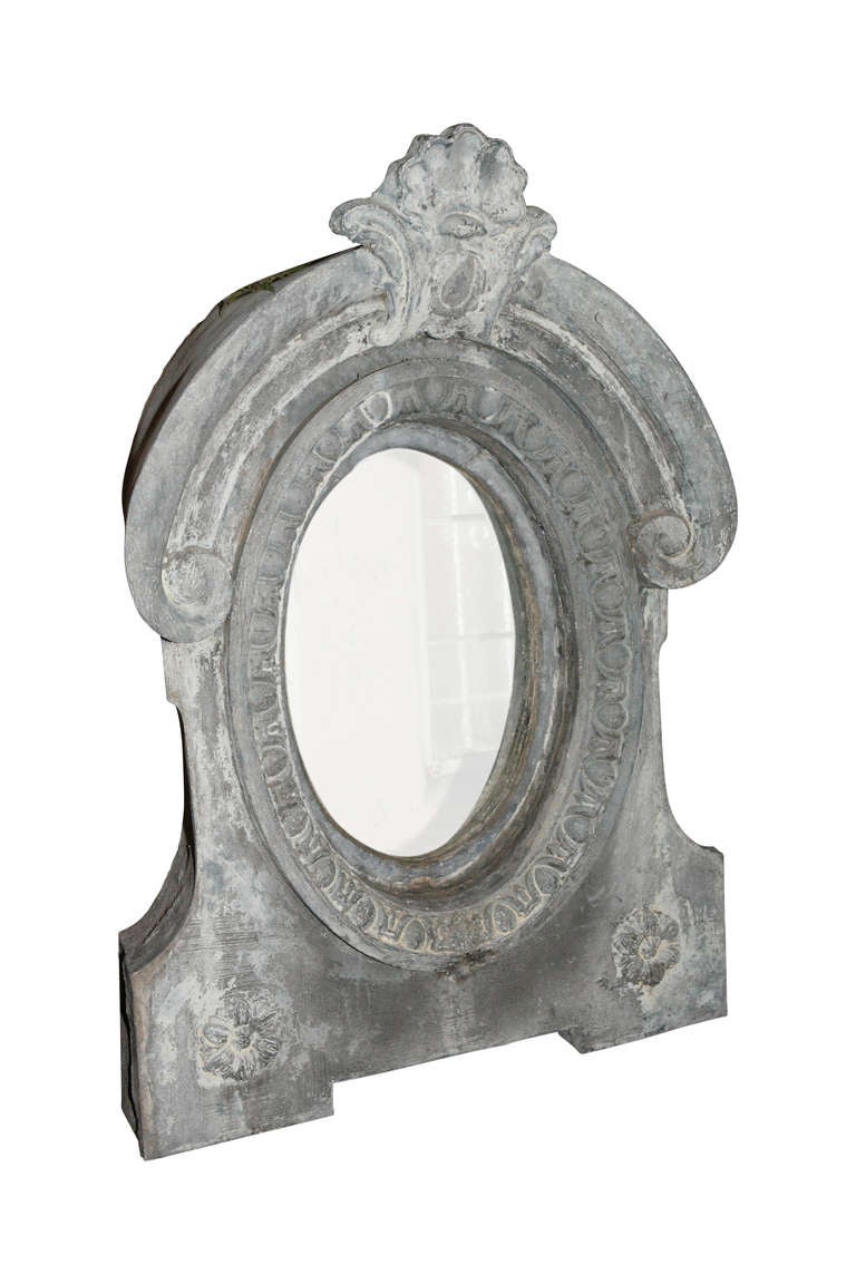Zinc Pair of Architectural Dormer Mirrors For Sale