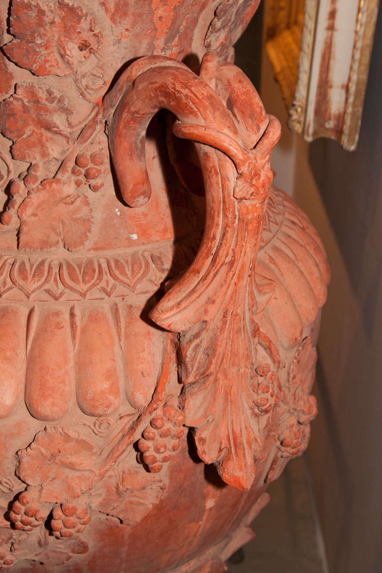 19th Century Pair of Large Red Terracotta Urns