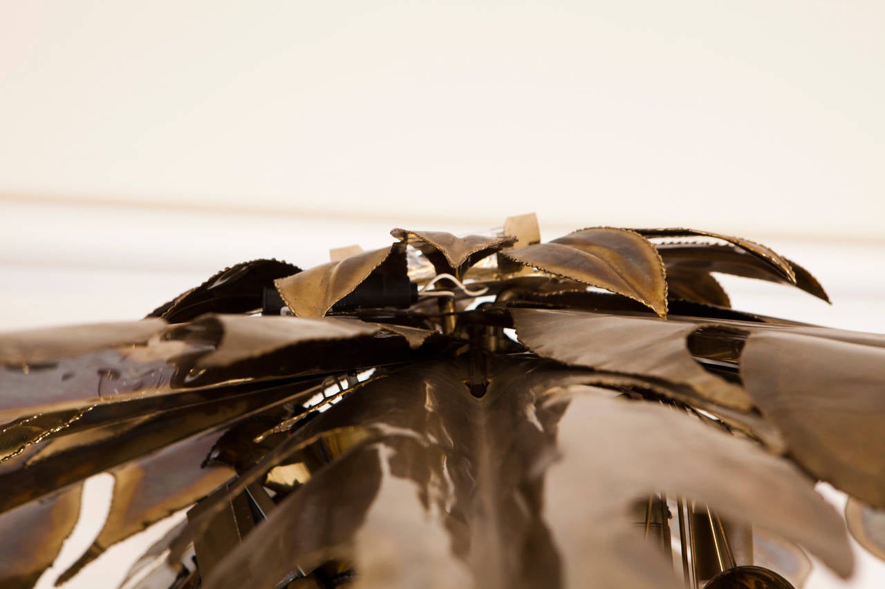 Brass Palm Tree Floor Lamp Attributed to Maison Jansen