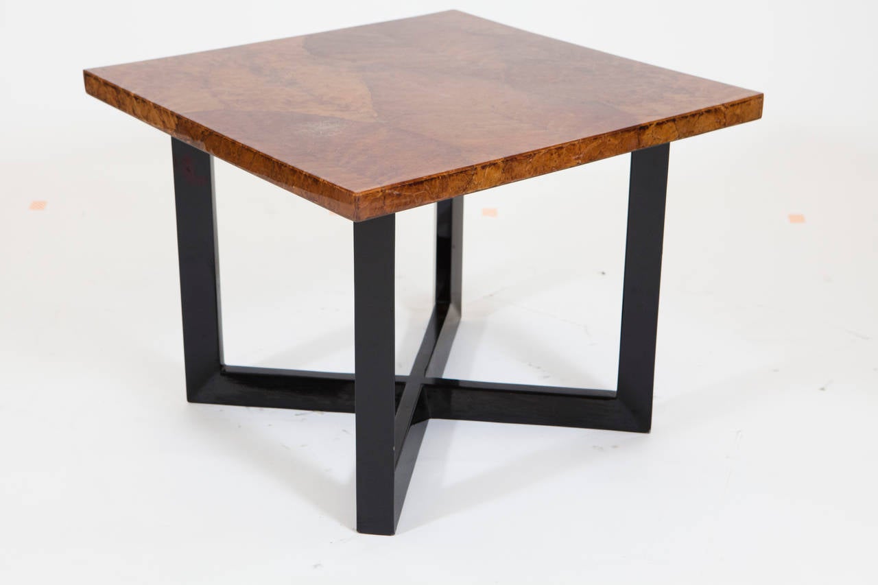 Mid-Century Modern Leaf Motif Coffee Table, End Table