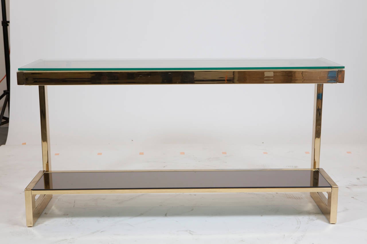 Moderne Table console belge dorée « G » en vente