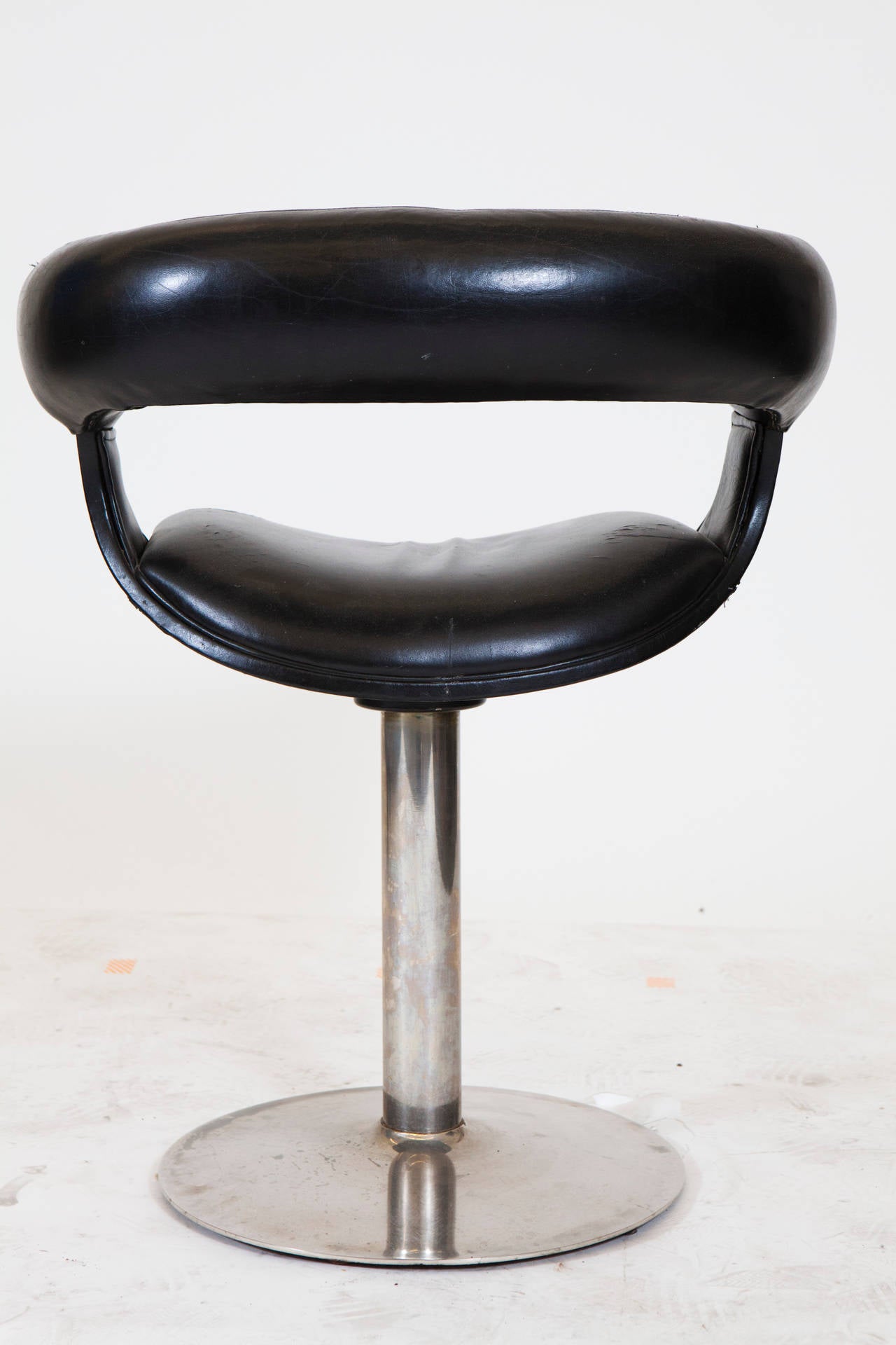 Minimalist Leather Swivel Bar Stools