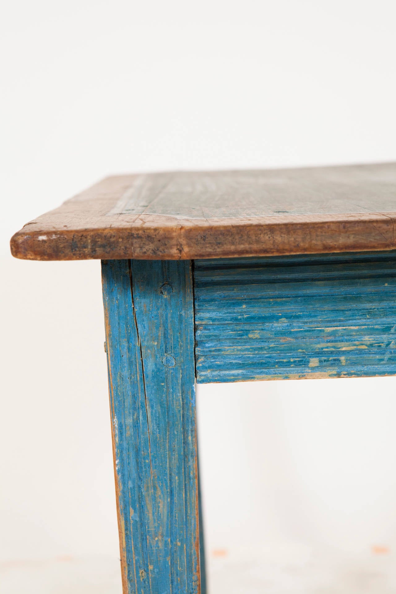 19th Century Light Blue Painted Gustavian Side Table