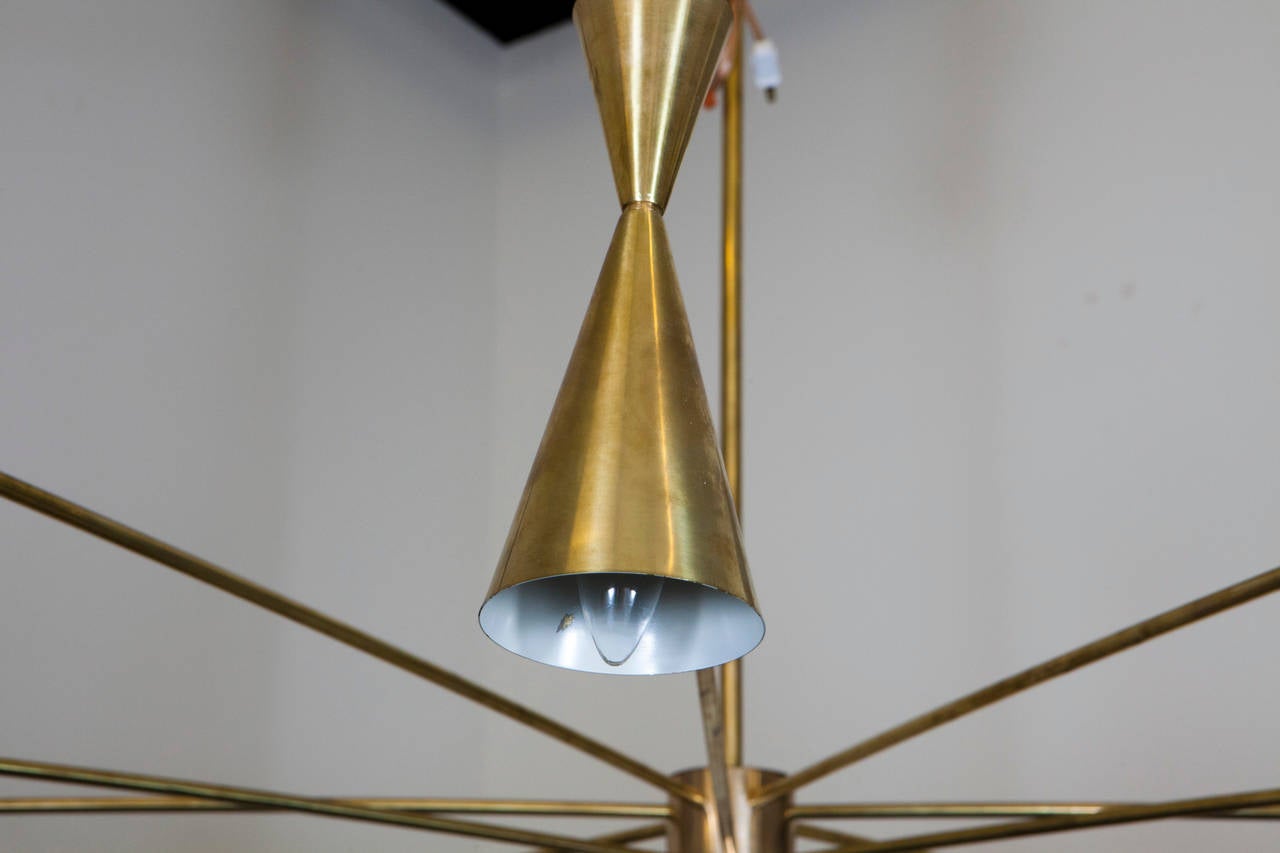 Large Brass Ceiling Light In Excellent Condition In Los Angeles, CA