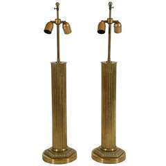 Pair of America Brass Table Lamps