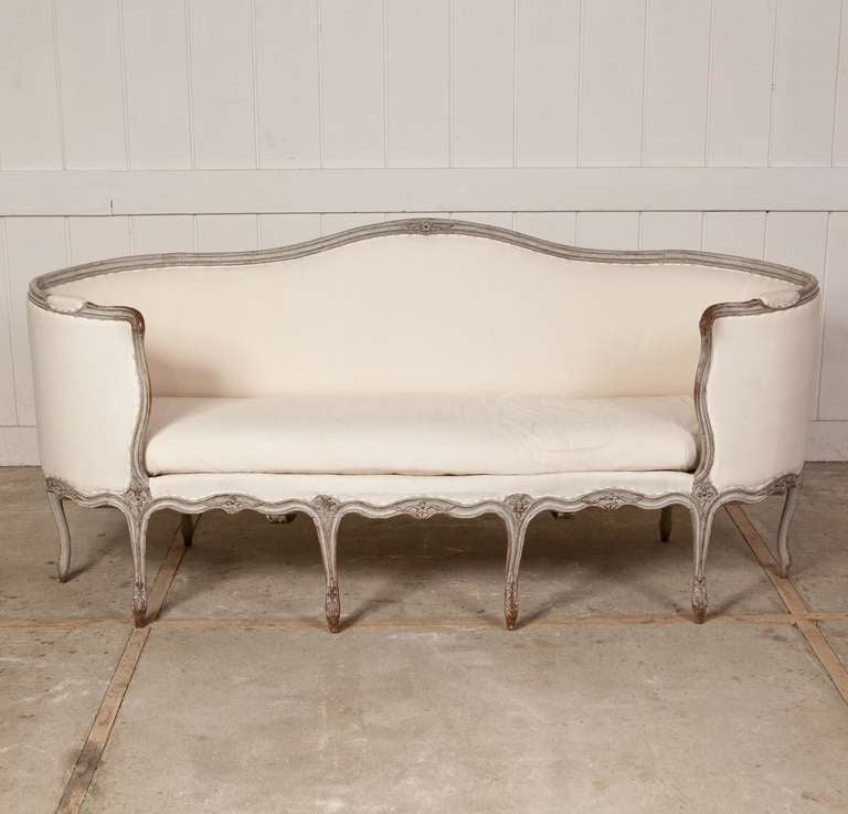 19th Century French Curved Arm Sofa
