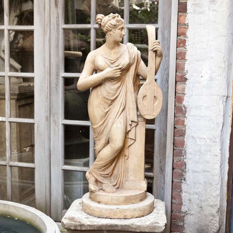 French 19th Century Terra Cotta Statue For Sale