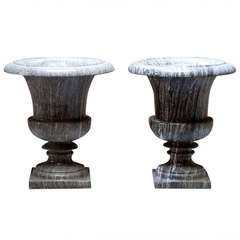 19th Century Gray Marble Campagne Urns