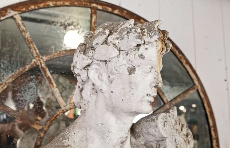 Unknown Cast Stone Statue of Apollo on Pedestal For Sale