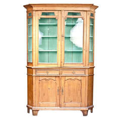 19th Century Country Pine Cabinet with Painted Back