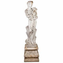 Cast Stone Statue of Apollo on Pedestal