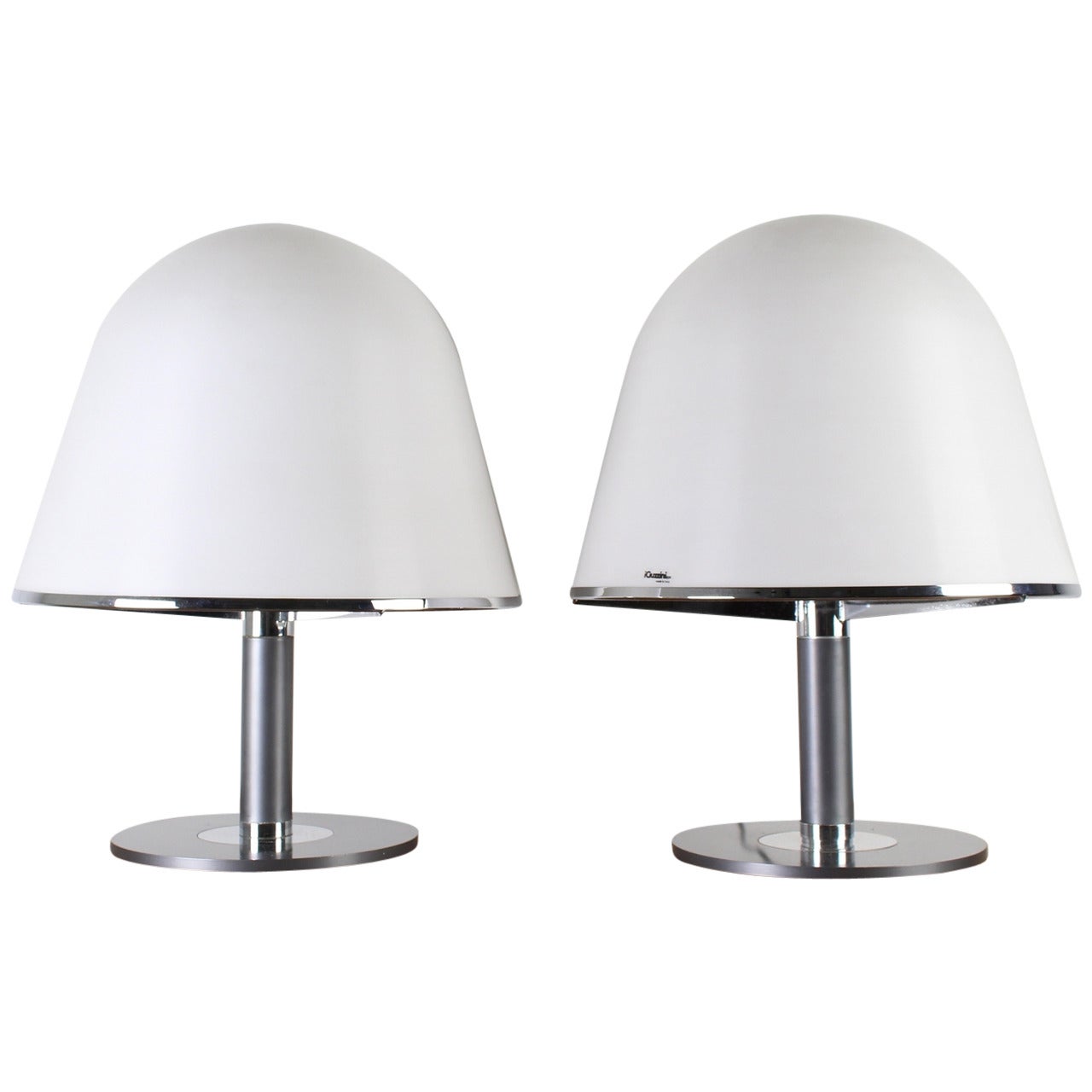 Set of Two Mushroom iGuzzini Table Lamps by Harvey Guzzini For Sale